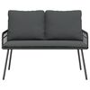 vidaXL Garden Bench with Cushion Anthracite 114 x 64 x 90cm Steel