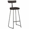 vidaXL Bar Stool Set of 2 Black Solid mango wood, iron Medium Footrest