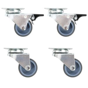 vidaXL Twin-wheel Swivel Casters 4 pcs 1.97 "