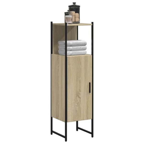 vidaXL Bathroom Cabinet Sonoma oak Engineered wood, powder-coated steel