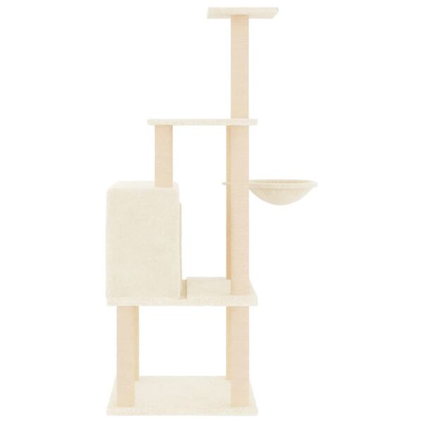 vidaXL Cat Tree Cream Engineered wood, plush, sisal 52.0 in tall