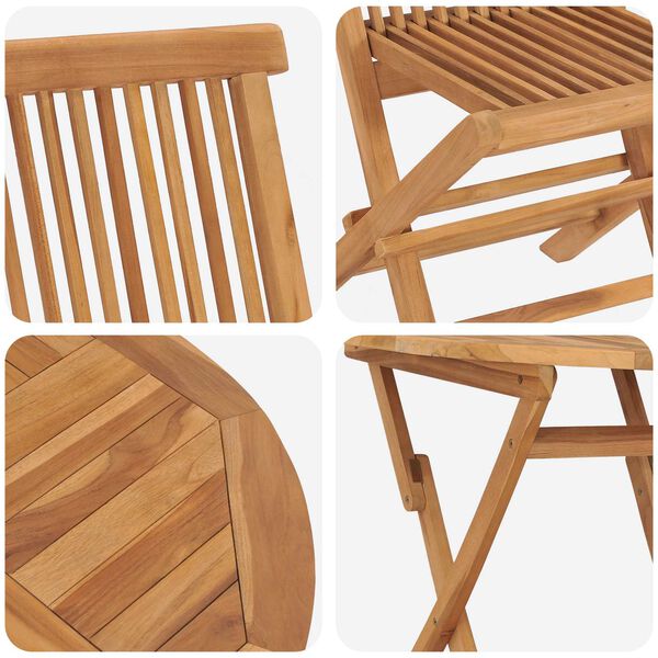 vidaXL Garden Dining Set 3 pcs Brown Solid teak wood