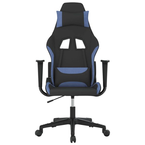 vidaXL Gaming Chair Black and Blue Fabric