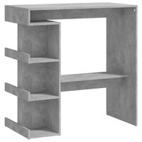 vidaXL Bar Table with Storage Rack Concrete Gray 39.4"x19.7"x40"Engineered Wood