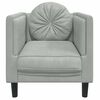 vidaXL Sofa Chair Light Grey Velvet (100% polyester), plywood, solid wood