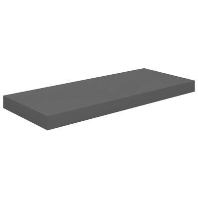 323791 vidaXL Floating Wall Shelves 2 pcs High Gloss Grey 60x23,5x3,8 cm MDF