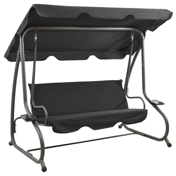 vidaXL Swing Bench Anthracite PVC-coated fabric, powder-coated steel