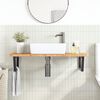 vidaXL Basin Shelf Wall Mounted Steel and Solid Wood Oak
