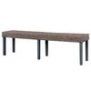 vidaXL Bench Grey Natural kubu rattan, solid mango wood 63 in long