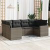 vidaXL Garden Sofa Set Set of 6 Grey PE rattan Medium Modular