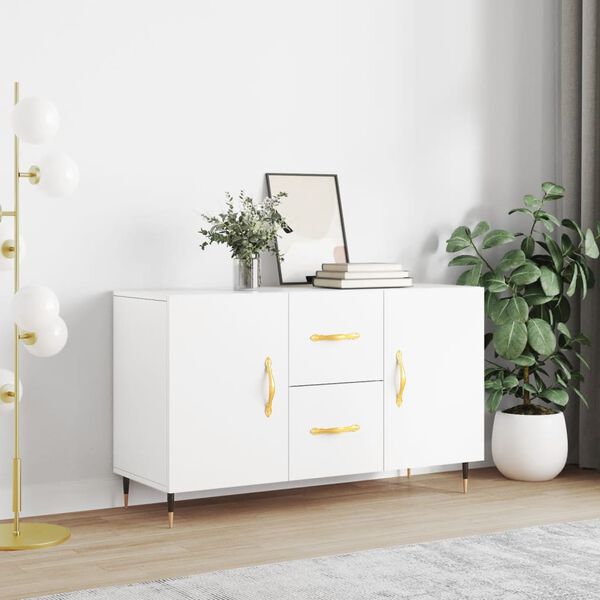 vidaXL Sideboard White Engineered wood, metal Sideboard Rectangular