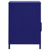 vidaXL Nightstand Navy blue Steel Compact Nightstand Square Modern