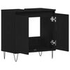 vidaXL Bathroom Sink Cabinet Black Oak 22.83 x 12.99 x 23.62 in