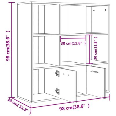 vidaXL Book Cabinet Concrete Gray 38.6"x11.8"x38.6" Engineered Wood