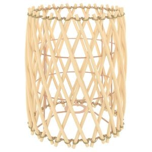 vidaXL Lamp Shade Brown Wicker, Metal Ø9.1 x 11.0 in Lamp Shade