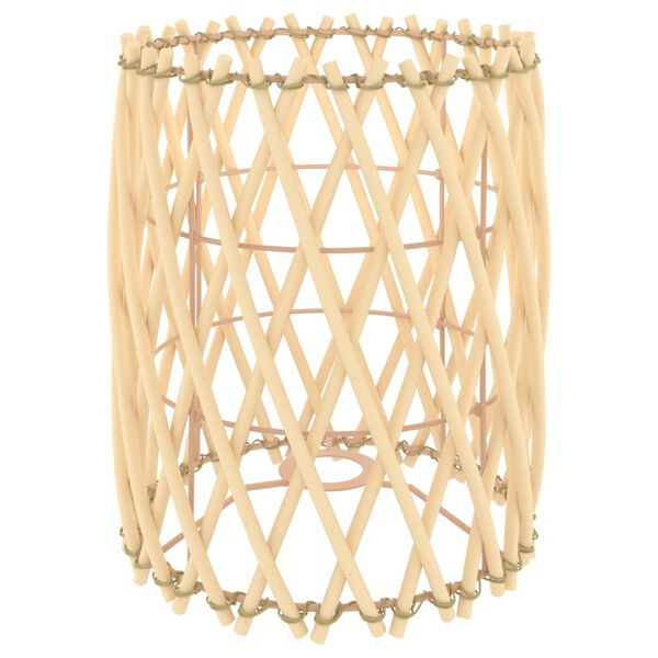 vidaXL Lamp Shade Brown Wicker, Metal Ø9.1 x 11.0 in Lamp Shade
