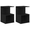 vidaXL Bedside Cabinet Set of 2 Black Engineered wood Small