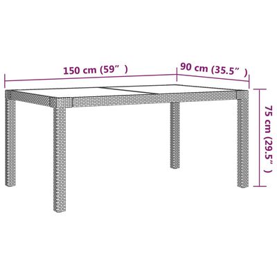 vidaXL 5 Piece Patio Dining Set with Cushions Poly Rattan Gray