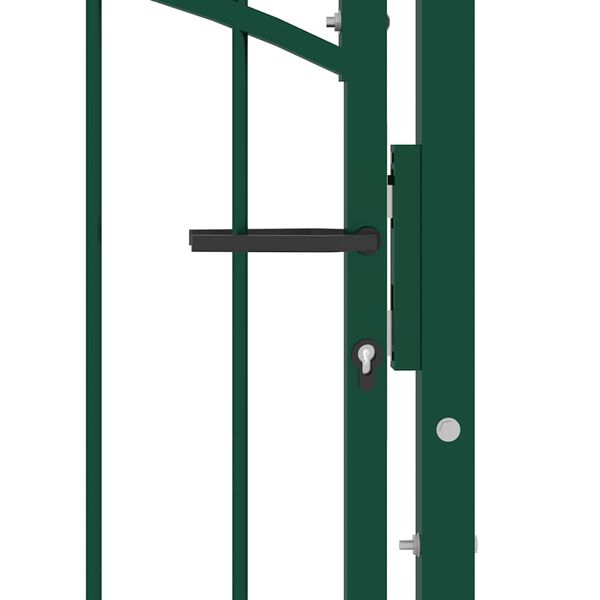 vidaXL Fence Gate with Arched Top Steel 39.4x41.7" Green