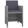 vidaXL Garden Dining Set Grey PE Rattan, Glass, Powder-Coated Steel Medium