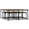 vidaXL Nesting Coffee Table Brown Oak Engineered Wood, Metal Large