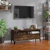 vidaXL TV Cabinet Smoked oak Engineered wood, metal