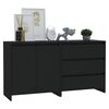 vidaXL Sideboard Set of 2 Black Engineered wood Medium Sideboard