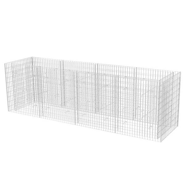 vidaXL Gabion Raised Bed Silver Galvanized steel Large