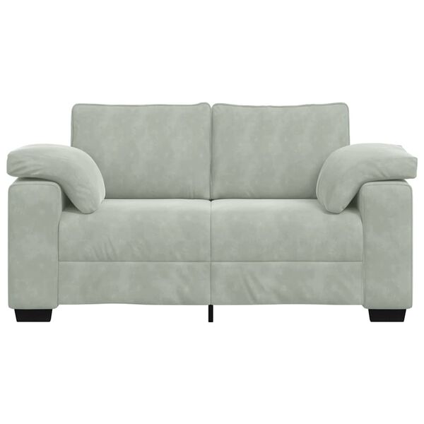 vidaXL Loveseat Sofa Light Grey Velvet 2-seater Durable Loveseat Sofa