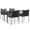vidaXL Garden Dining Set Black