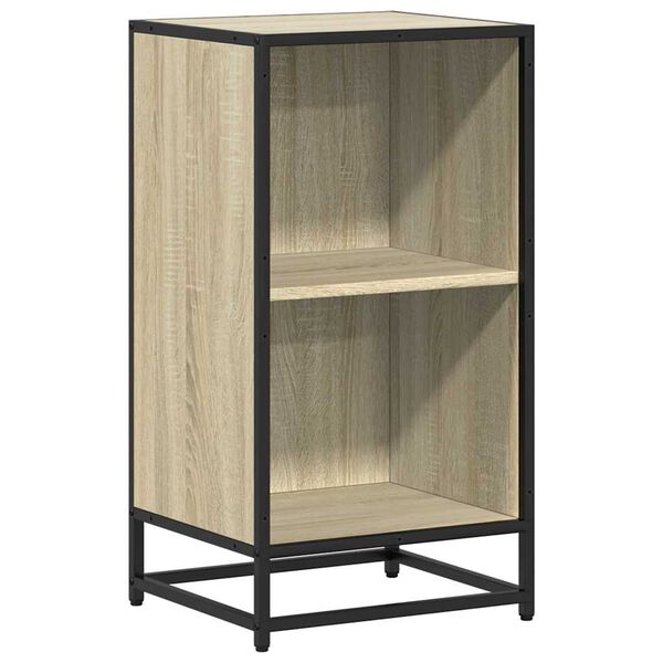 vidaXL Book Cabinet Sonoma oak Engineered wood, Metal Compact