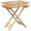 vidaXL Folding Tray Table Natural Bamboo Bamboo Small Foldable
