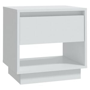 vidaXL Bedside Cabinet White Engineered Wood 17.7 in x 13.4 in x 17.3 in