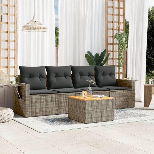 vidaXL Garden Sofa Set Grey