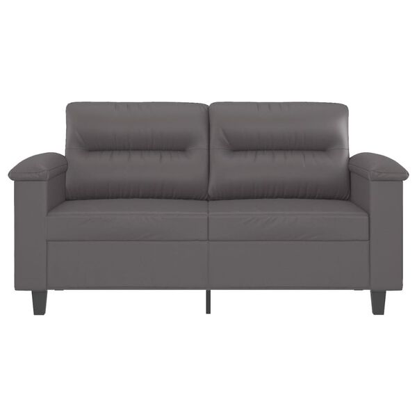vidaXL 2-seater Sofa Grey Faux leather, metal, foam 2-seater Durable