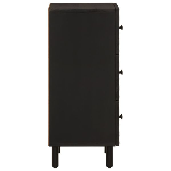 vidaXL Side Cabinet Black Solid Mango Wood Medium Cabinet Rectangular