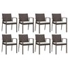 vidaXL Garden Dining Set Brown Poly Rattan Large Seats Many