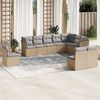 vidaXL Garden Sofa Set Beige PE rattan Large Adjustable Armrests