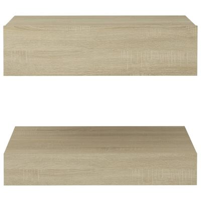 vidaXL Bedside Cabinet Sonoma Oak 23.6"x13.8" Engineered Wood