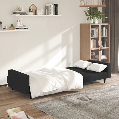 vidaXL 2-Seater Sofa Bed Black Velvet