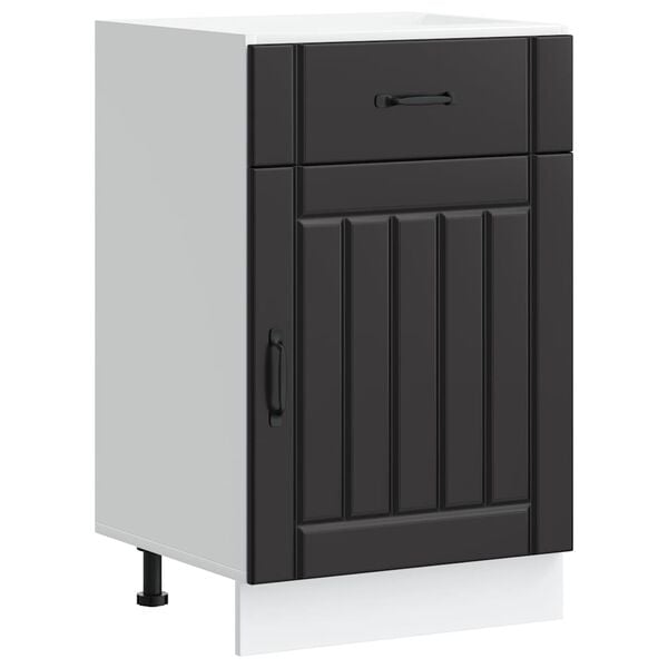 vidaXL Kitchen Base Cabinet Black Engineered Wood Medium