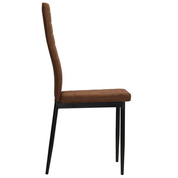 vidaXL Dining Chair Set of 4 Brown Polyester fabric, Metal Standard