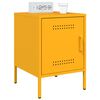 vidaXL Bedside Cabinet Mustard Yellow Steel Small Bedside Cabinet