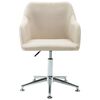 vidaXL Dining Chair Cream Fabric Adjustable height, compact Swivel