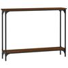 vidaXL Console Table Brown Oak Engineered wood, Metal Narrow