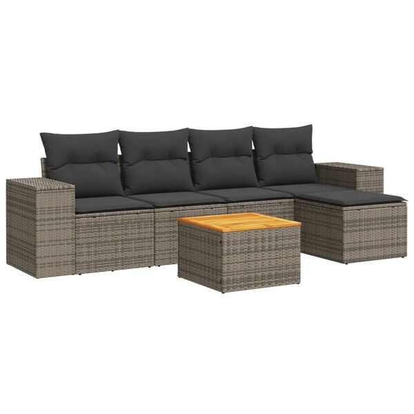 vidaXL Garden Sofa Set Gray, Dark Gray