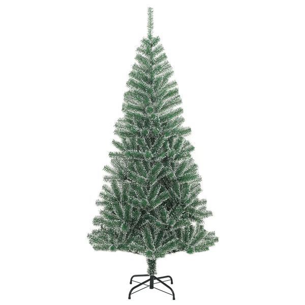 vidaXL Artificial Christmas Tree Green and white PET, Metal 82.7 in