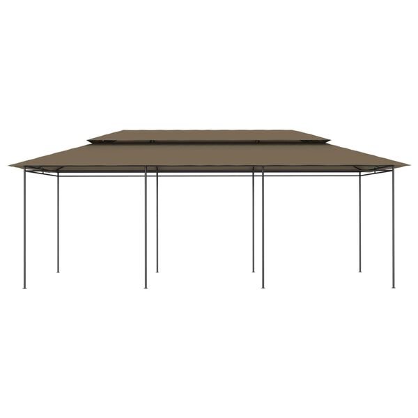 vidaXL Gazebo Taupe Tubular steel frame, Polyester fabric with PA coating