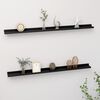 vidaXL Wall Shelf Set of 2 Black MDF 45.3 in wide Wall mounting