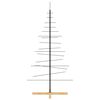 vidaXL Metal Christmas Tree Black Powder-coated steel, solid pine wood